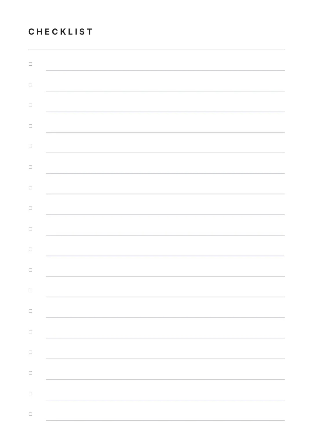 Checklist Page