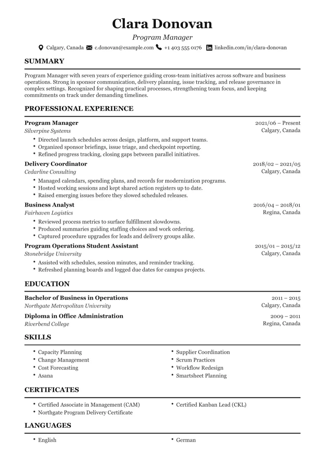 Black and White Minimal CV Design