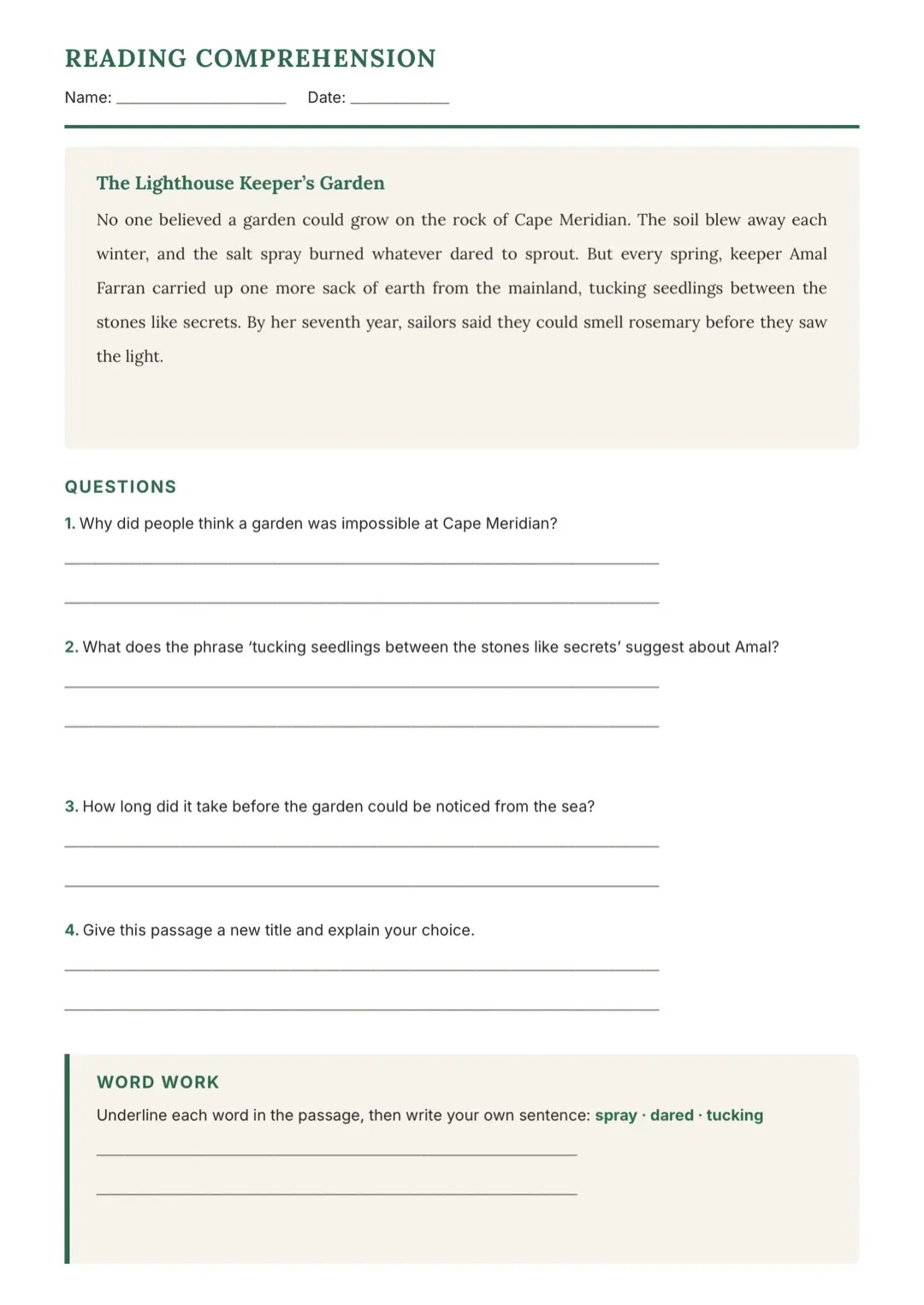 Black and White Professional Worksheet Template