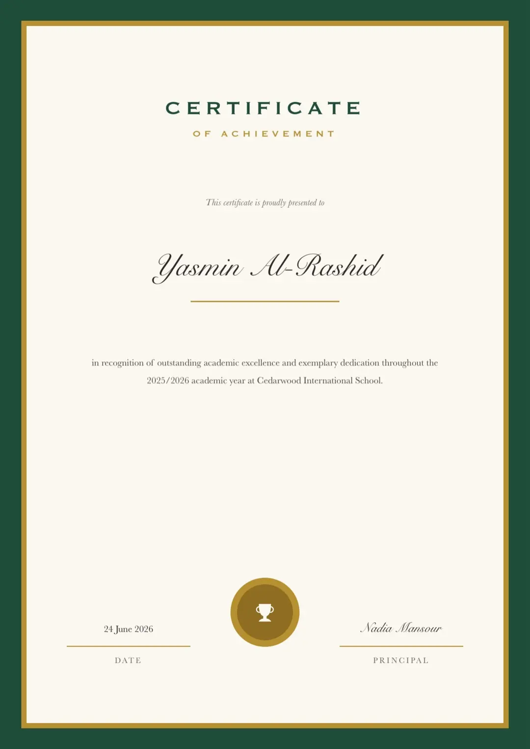 Deep Teal Professional Certificate Template