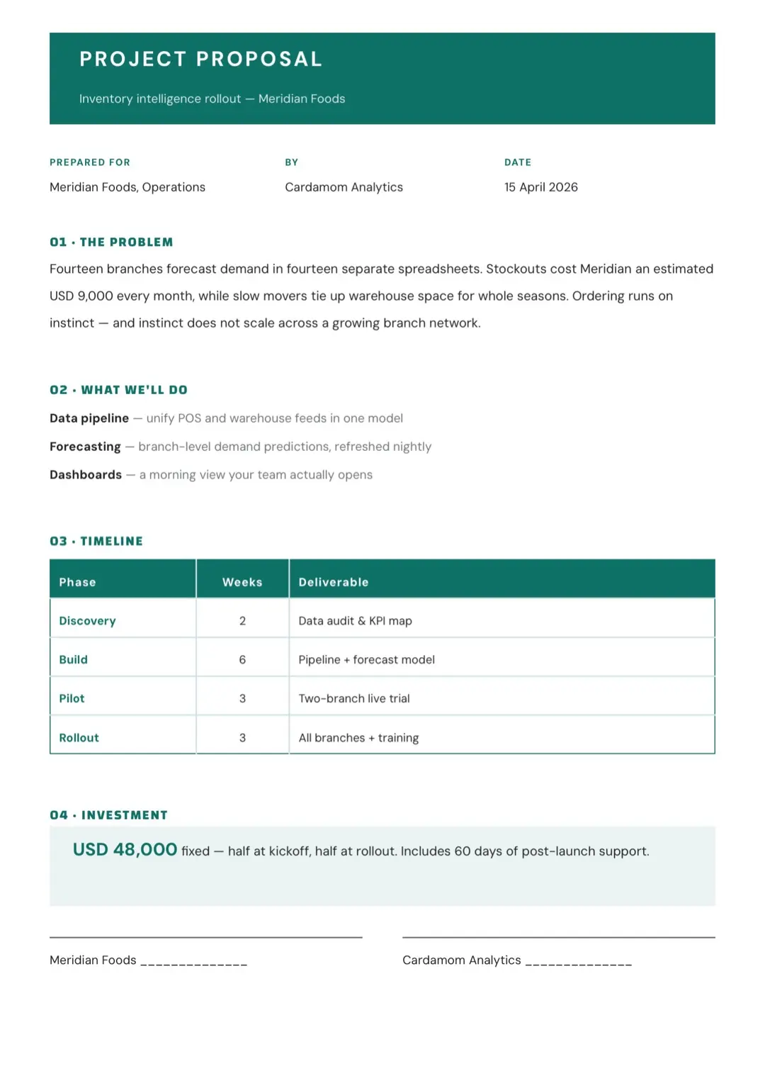 Slate Blue Business Proposal Template with Tables