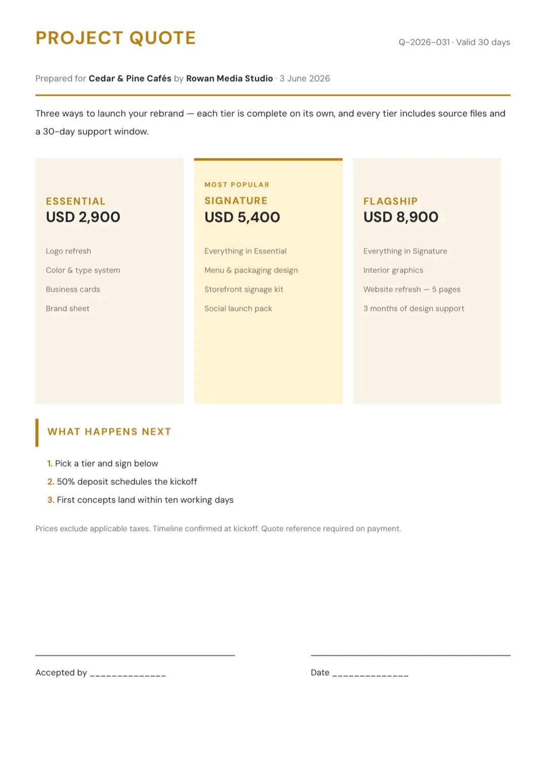 Amber Professional Invoice Template