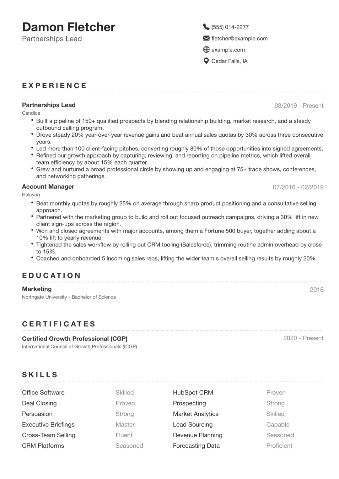 Black and White Minimal CV Template