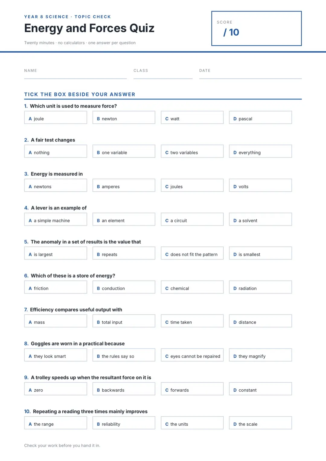 Black and White Minimal Worksheet Template